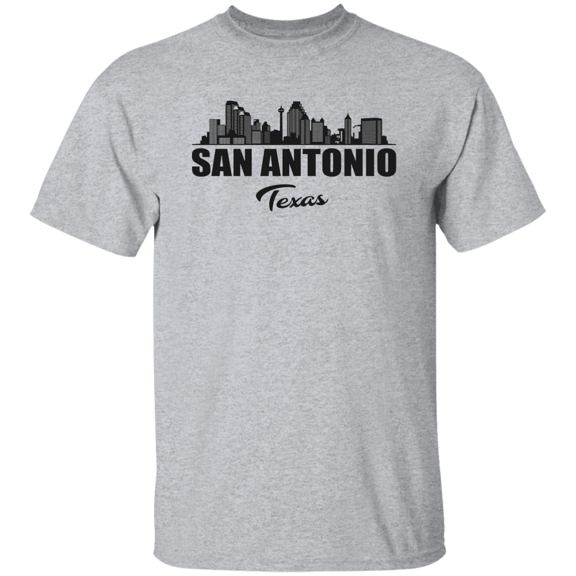 San Antonio Texas Skyline Black Print T-Shirt