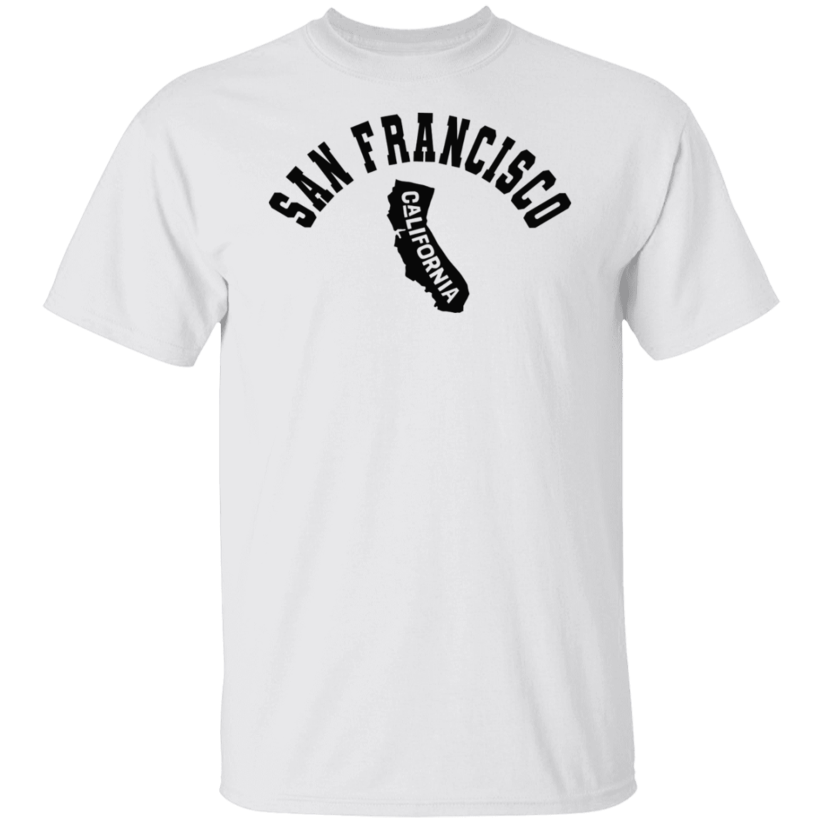 San Francisco California Circular Black Print T-Shirt