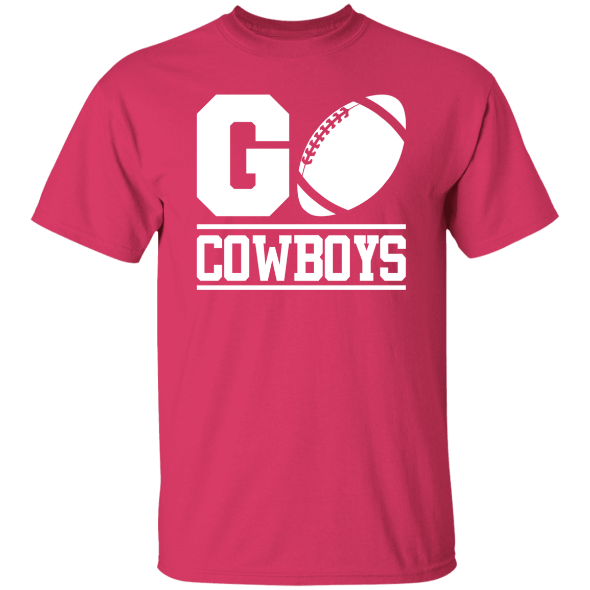Go Cowboys Football White Print T-Shirt
