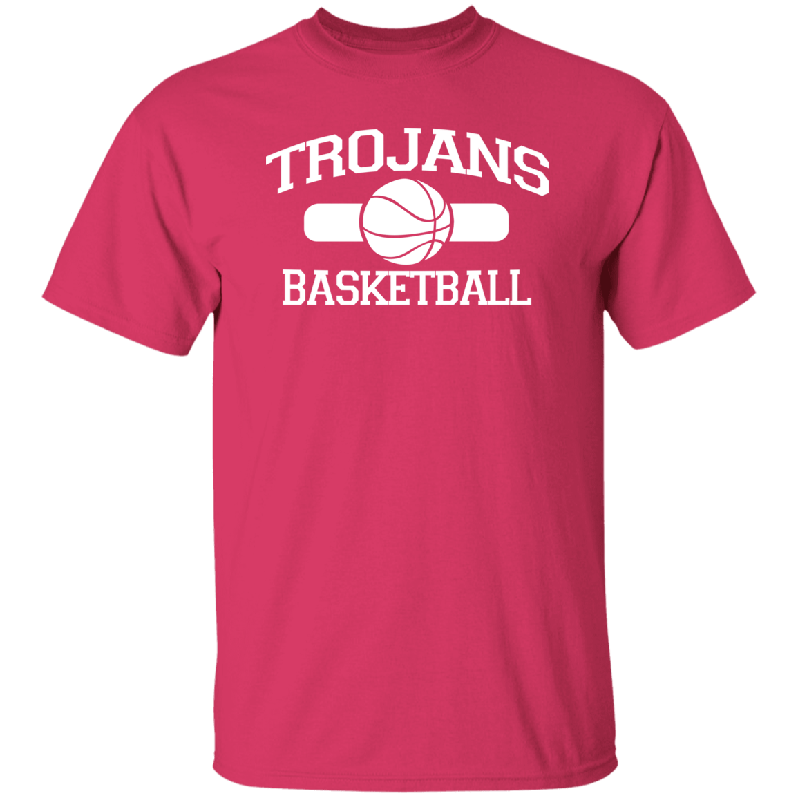 Trojans Basketball White Print T-Shirt