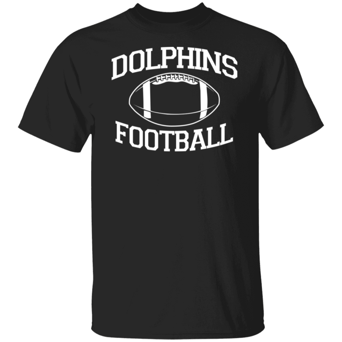 Dolphins Football White Print T-Shirt
