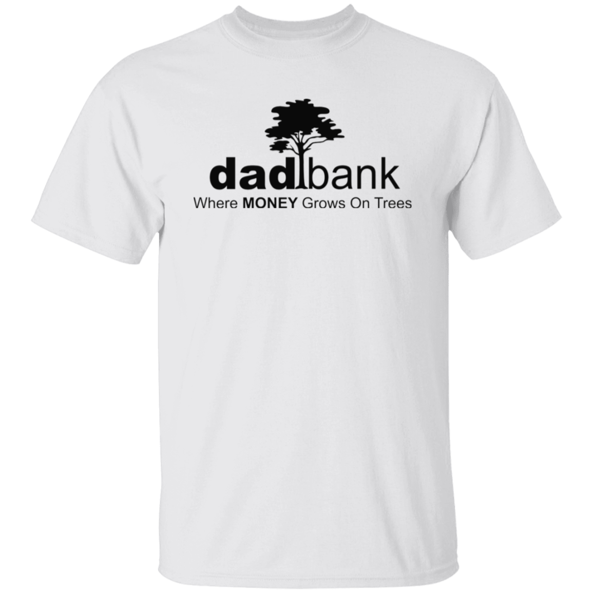 Dad Bank Money Grows On Trees Black Print T-Shirt