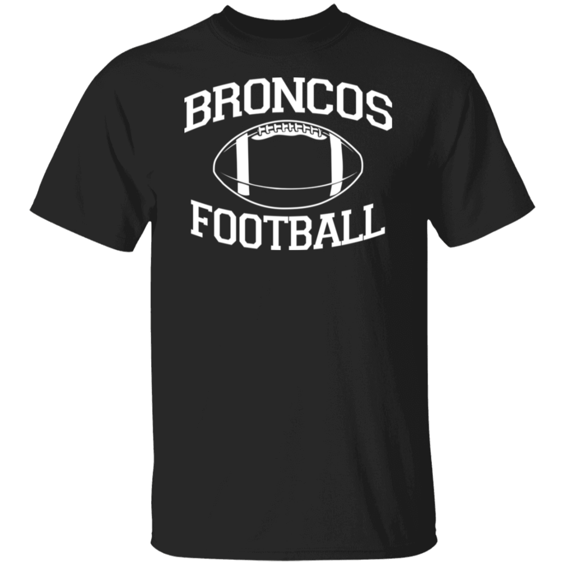 Broncos Football White Print T-Shirt