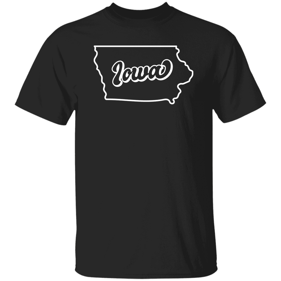 Iowa State Outline White Print T-Shirt