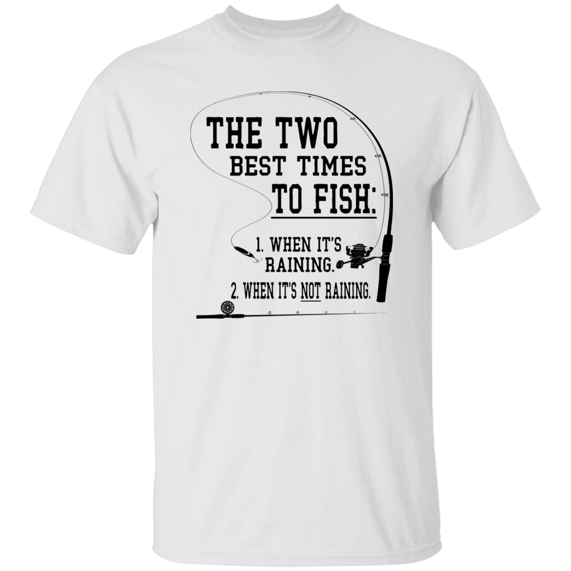 The Two Best Times Fish Black Print T-Shirt