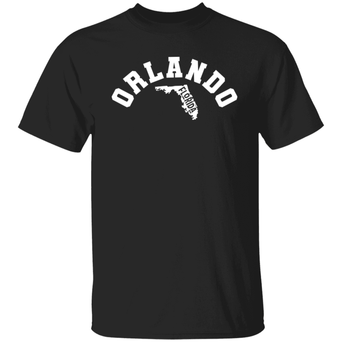 Orlando Florida Circular White Print T-Shirt