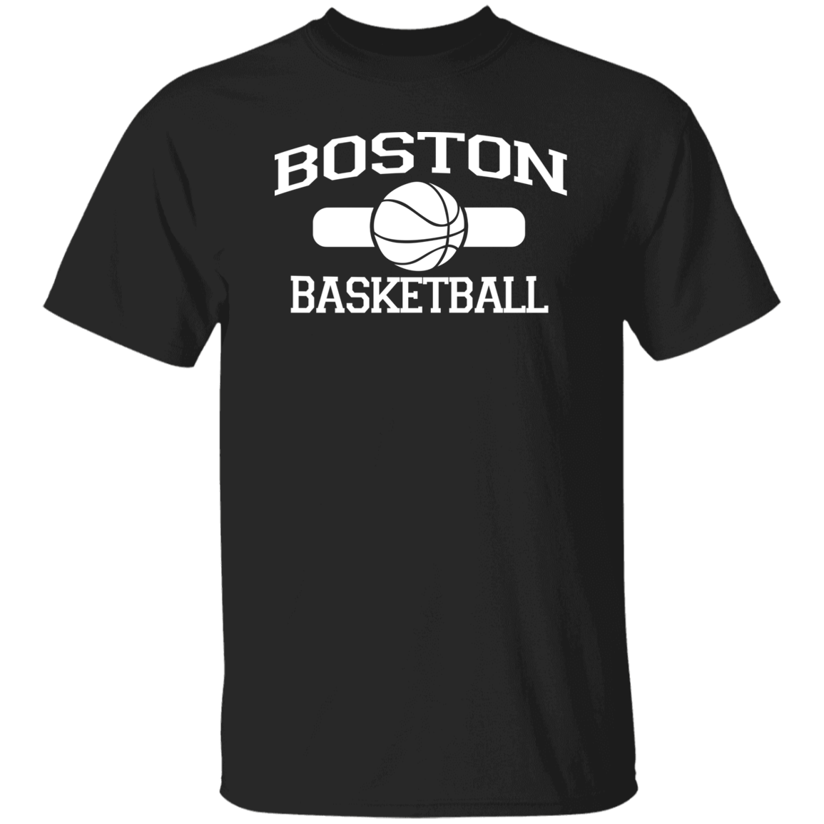 Boston Basketball White Print T-Shirt