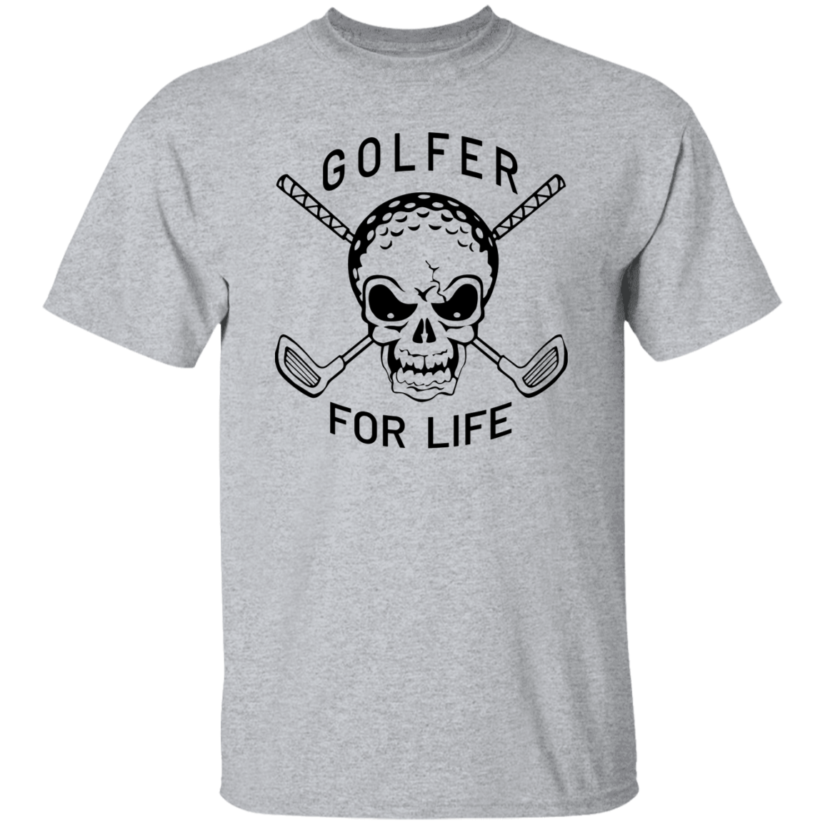 Golfer For Life Black Print T-Shirt