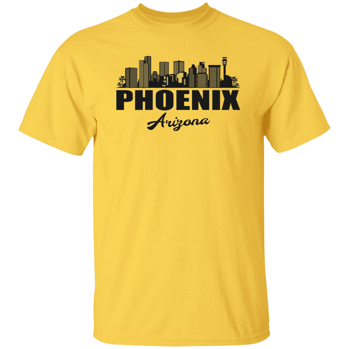 Phoenix Arizona Skyline Black Print T-Shirt