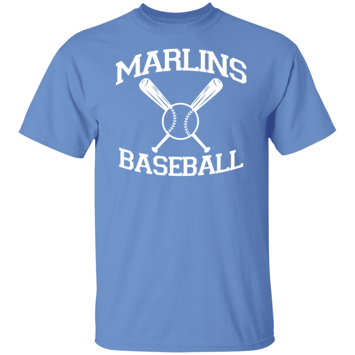 Marlins Baseball White Print T-Shirt