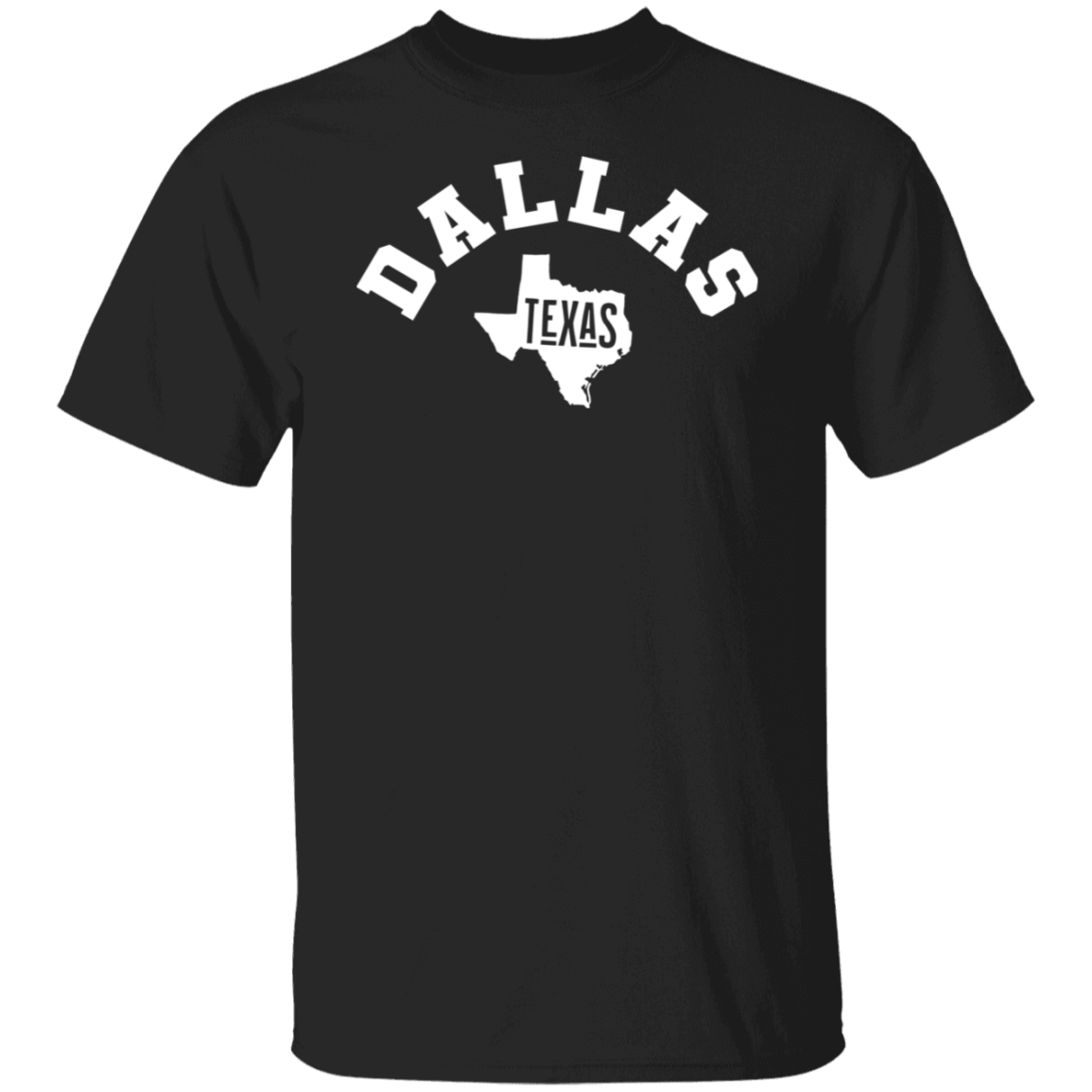 Dallas Texas Circular White Print T-Shirt