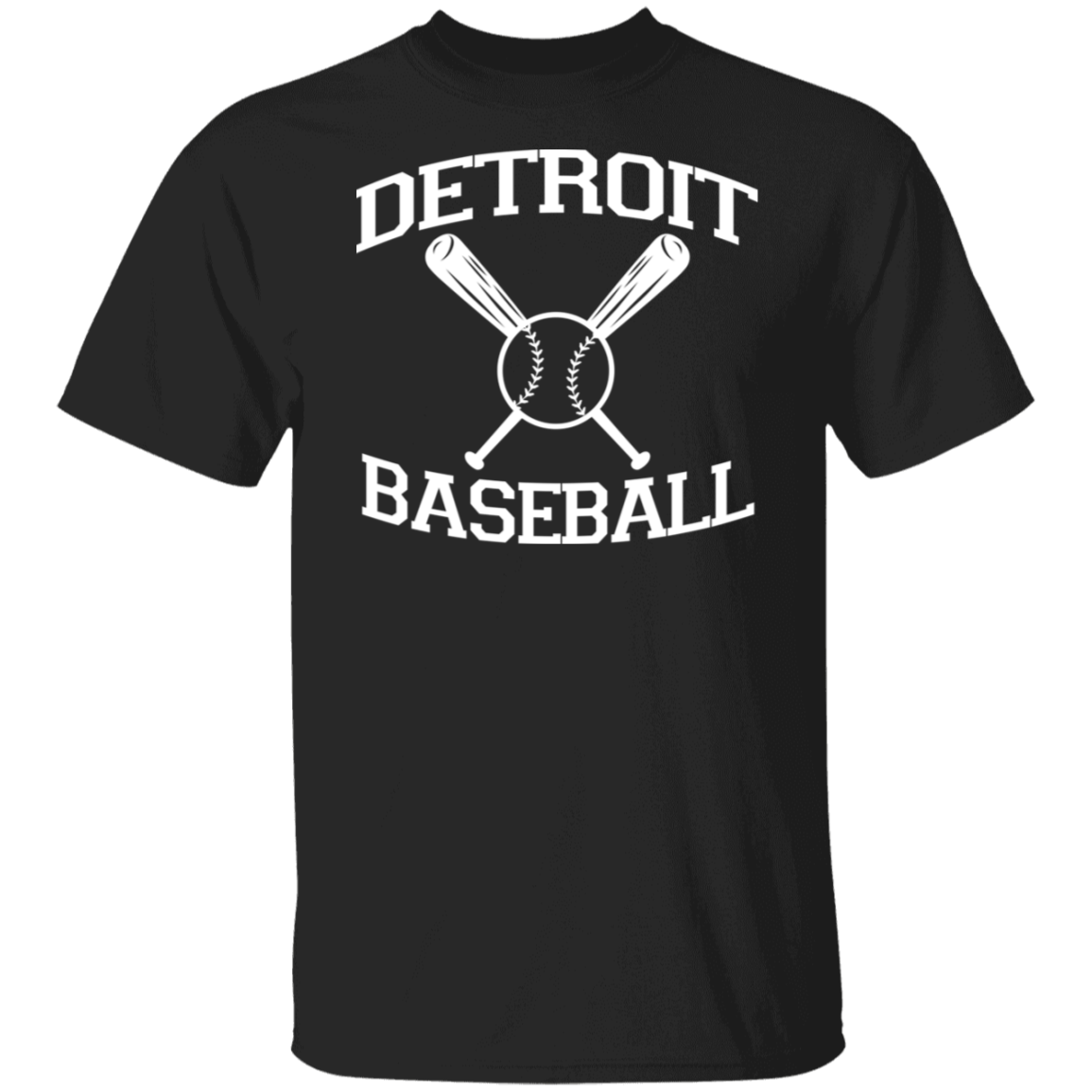 Detroit Baseball White Print T-Shirt