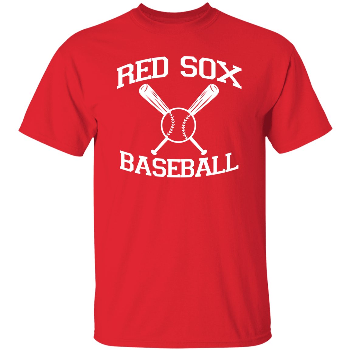 Red Sox Baseball White Print T-Shirt