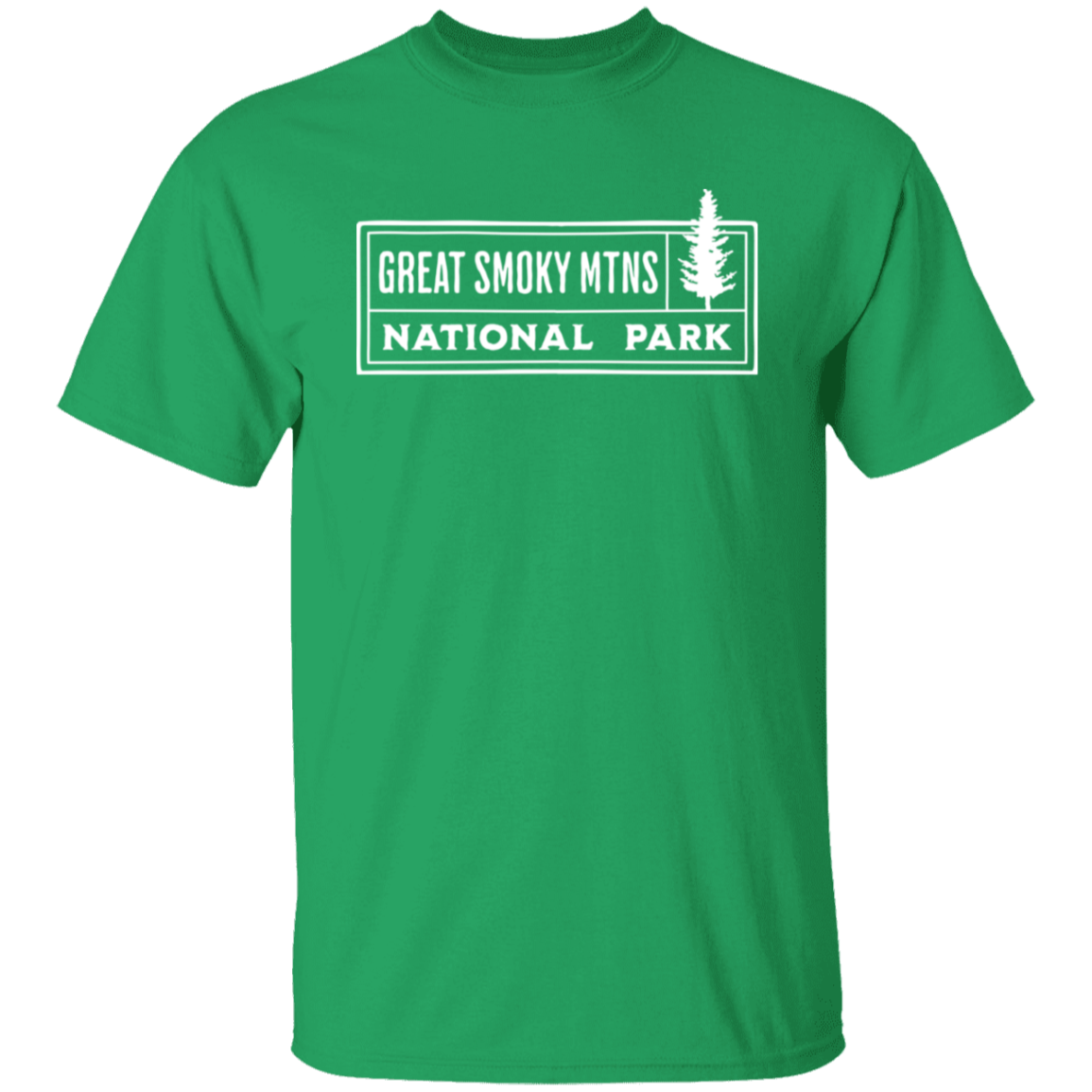 Great Smoky Mtns Tree White Print T-Shirt