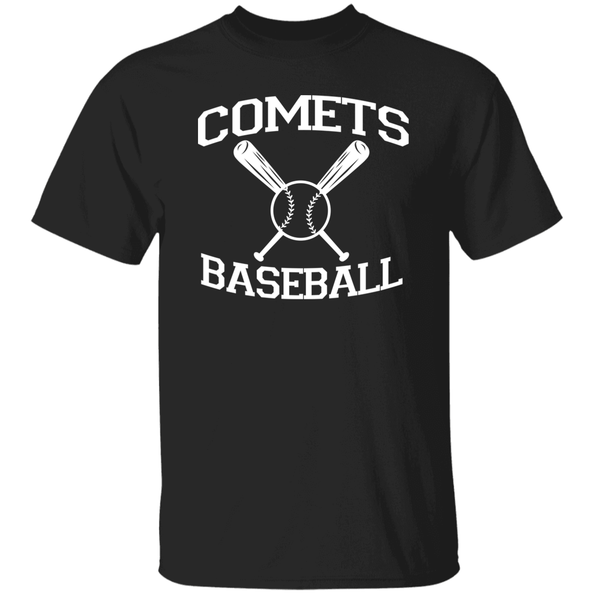 Comets Baseball White Print T-Shirt