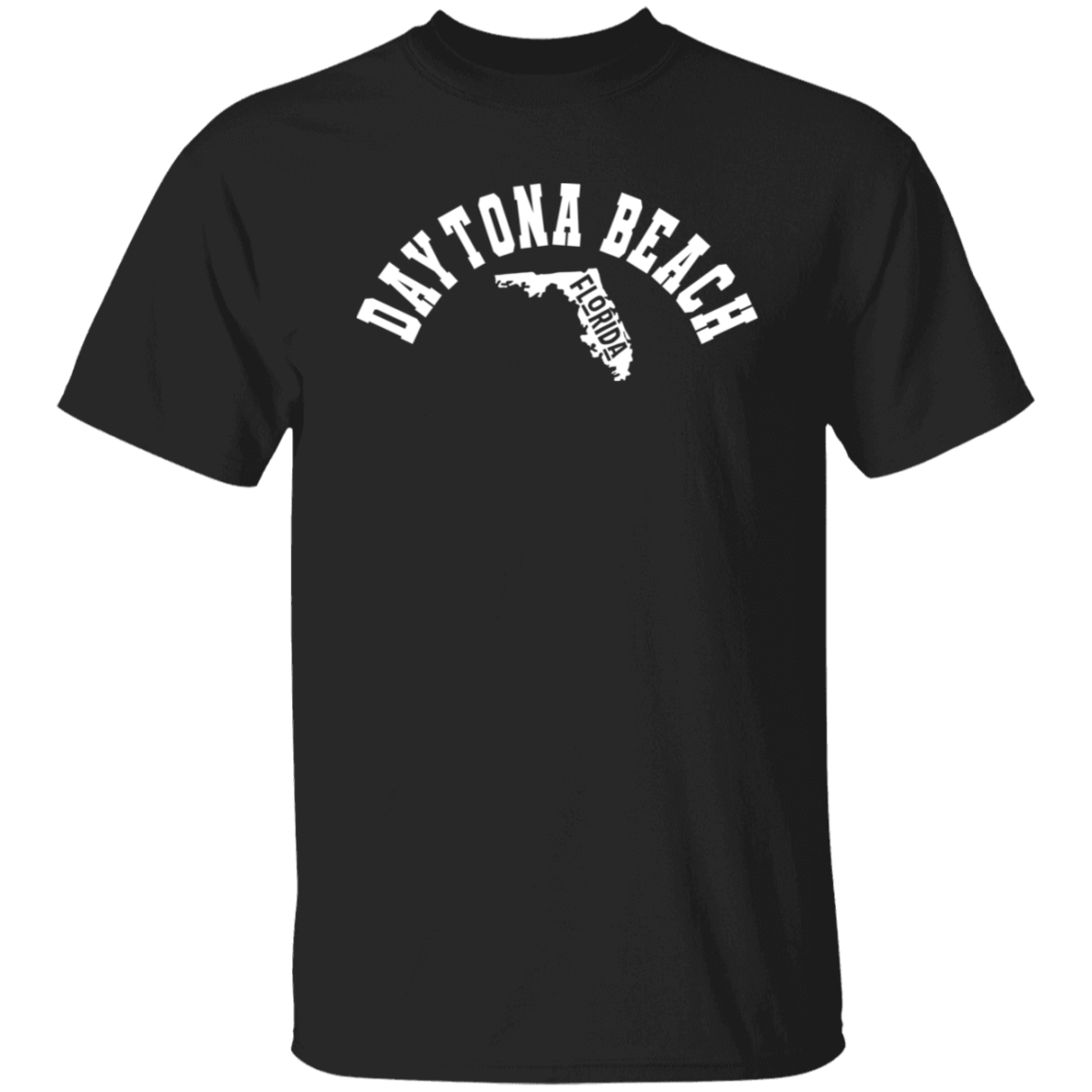 Daytona Beach Florida Circular White Print T-Shirt