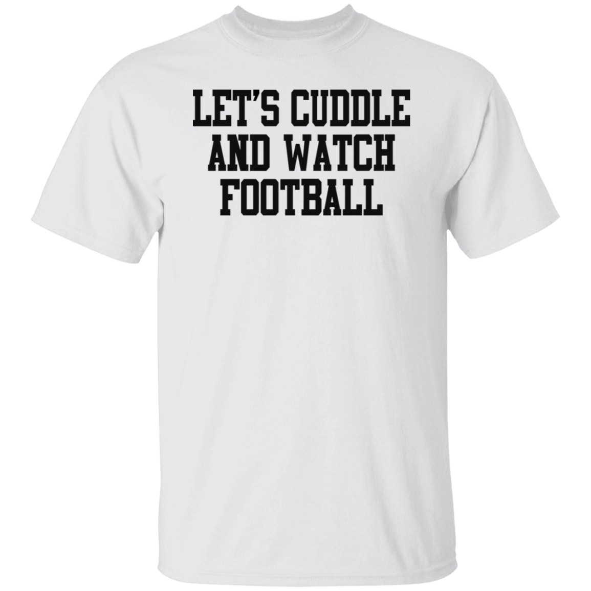 Let's Cuddle Watch Football Black Print T-Shirt