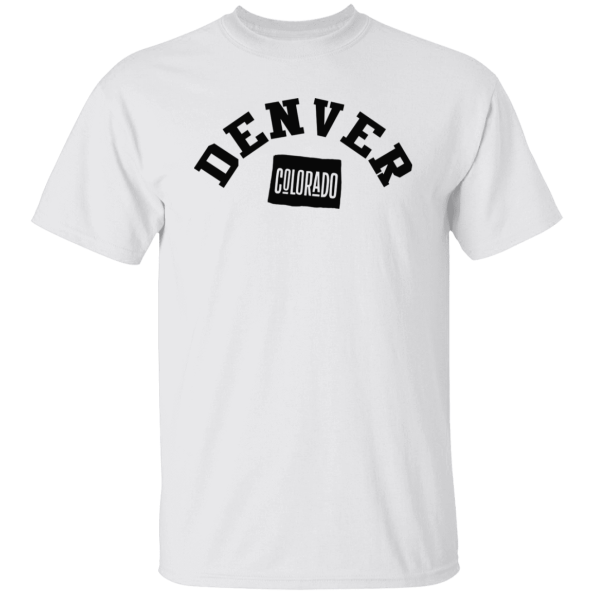 Denver Colorado Circular Black Print T-Shirt