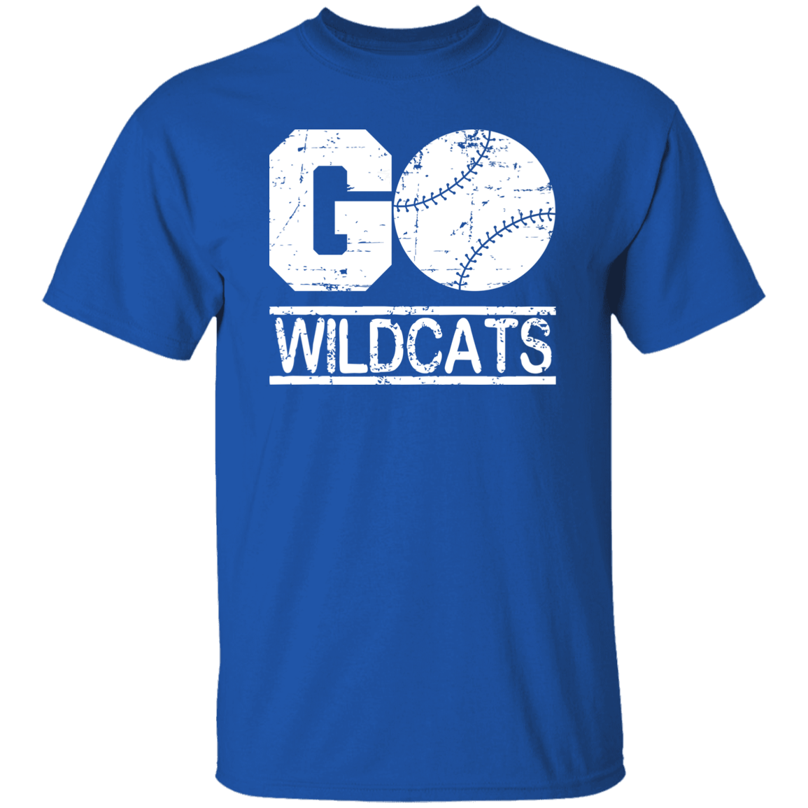 Go Wildcats Baseball White Print T-Shirt