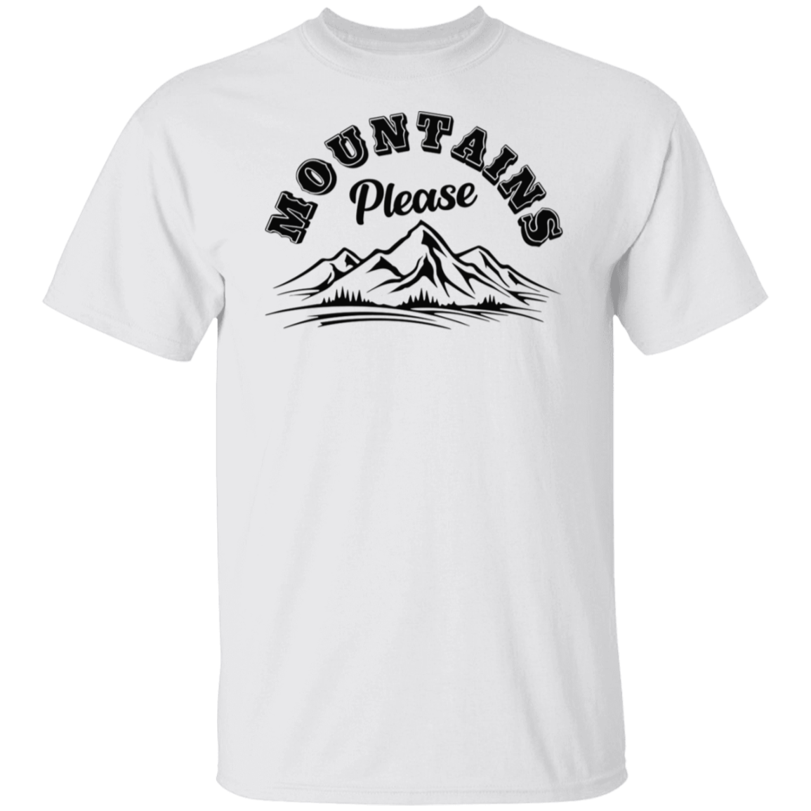 Mountains Please Black Print T-Shirt