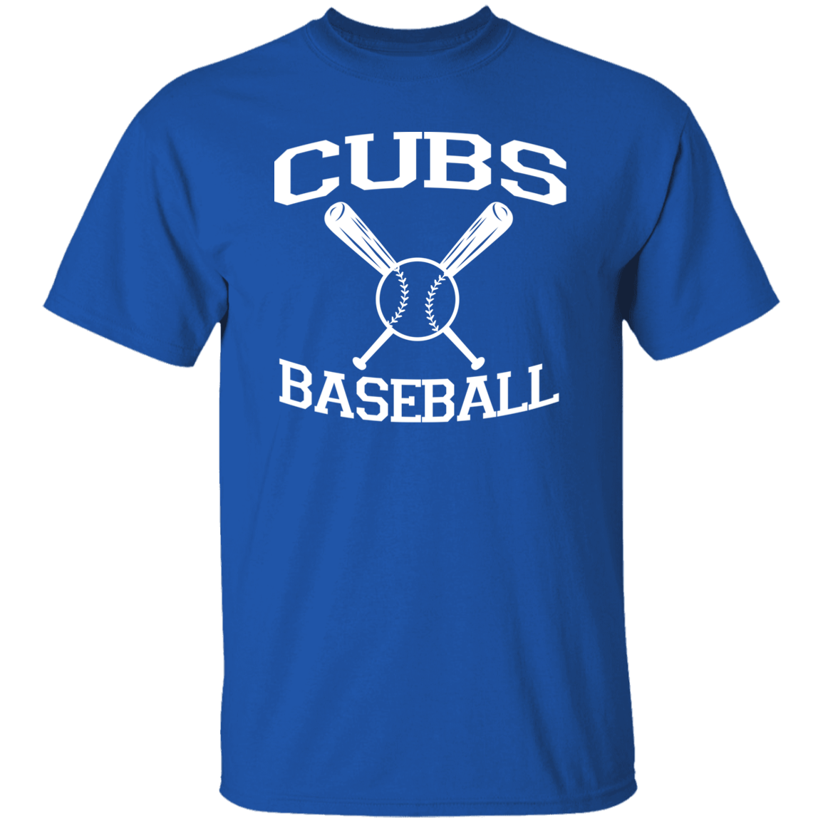 Cubs Baseball White Print T-Shirt