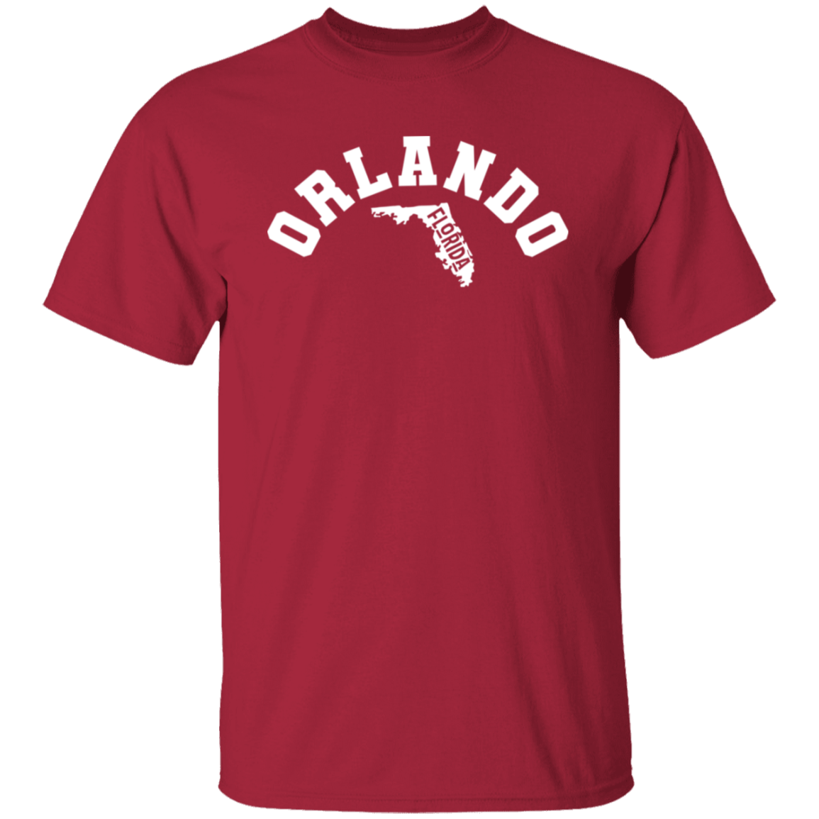 Orlando Florida Circular White Print T-Shirt