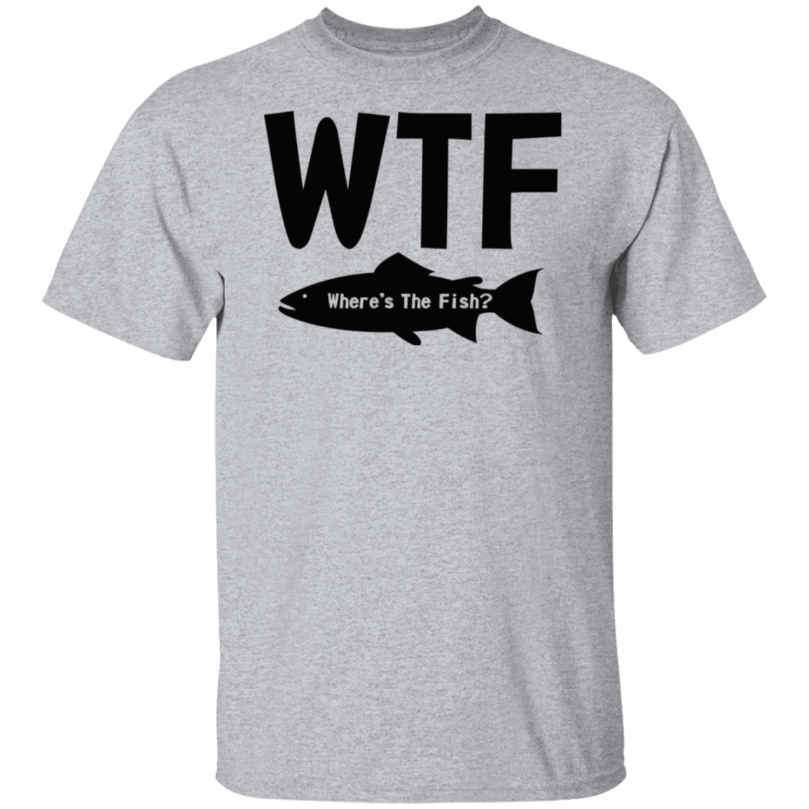 WTF Where's The Fish Black Print T-Shirt