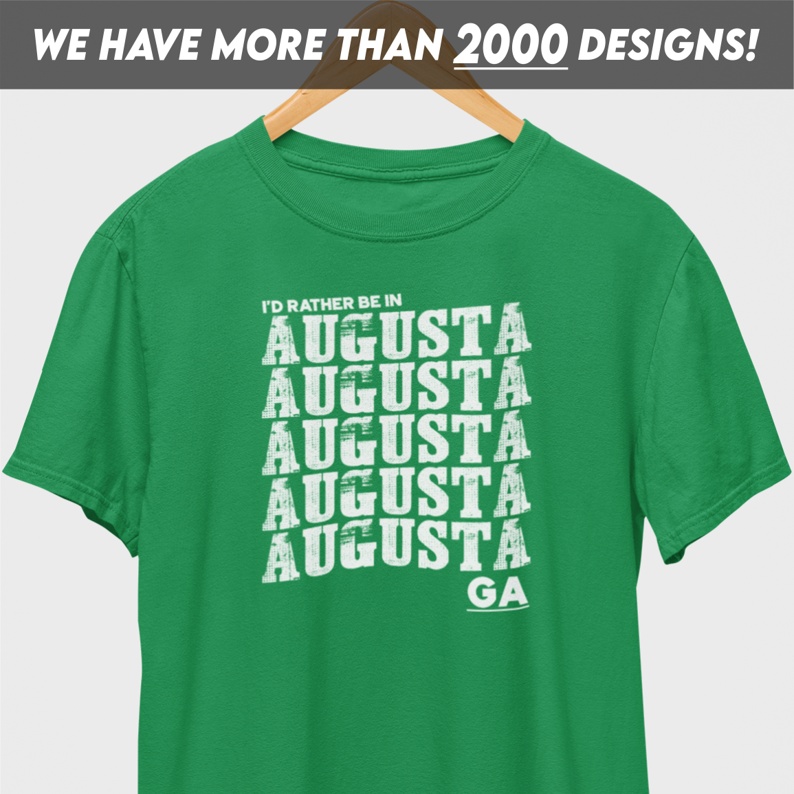 I'd Rather Be In Augusta Georgia White Print T-Shirt