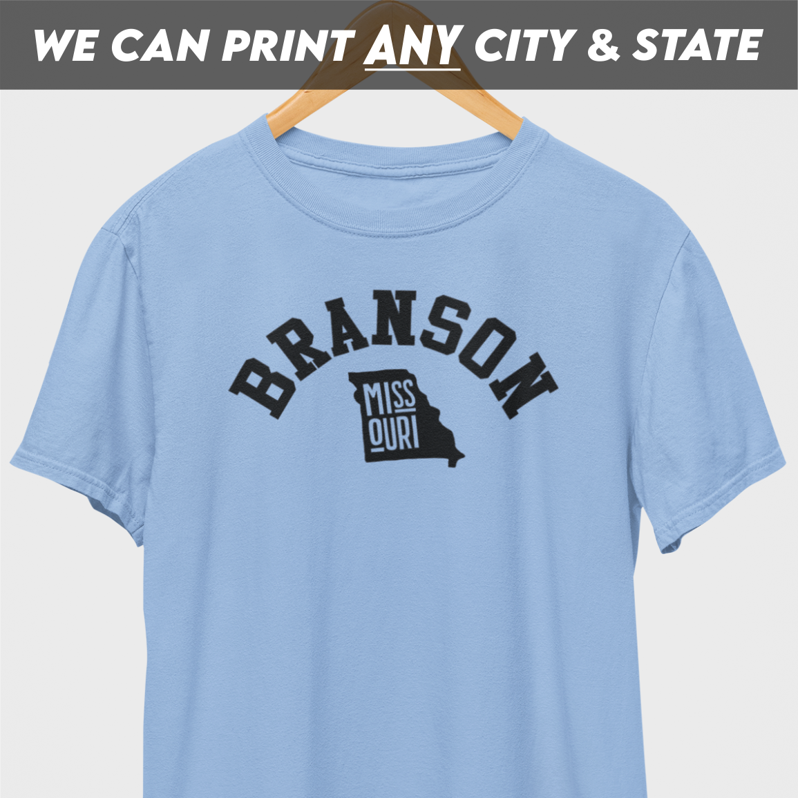 Branson Missouri Circular Black Print T-Shirt