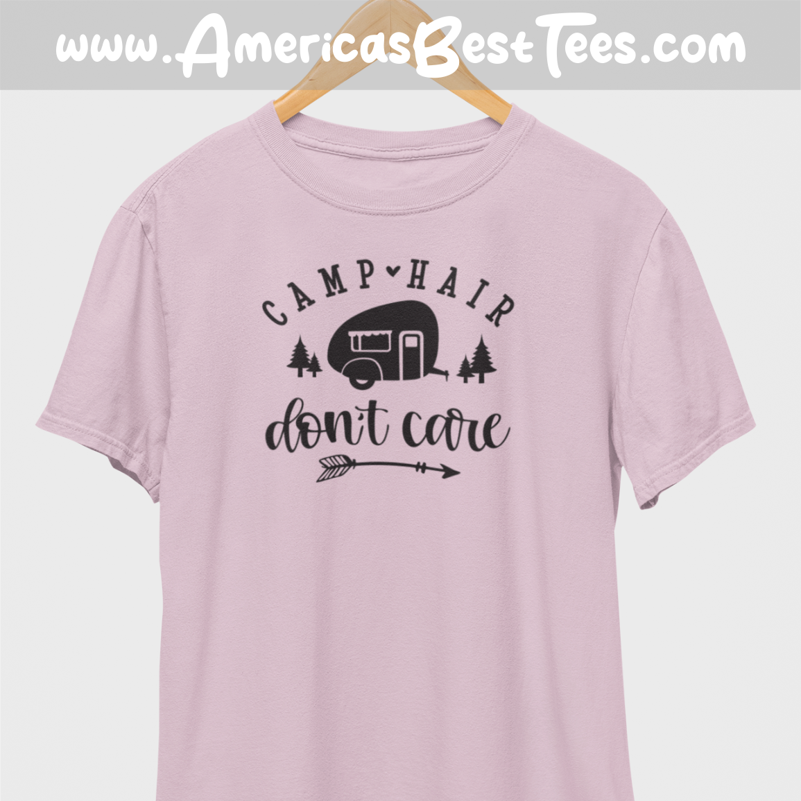 Camp Hair Don't Care Black Print T-Shirt