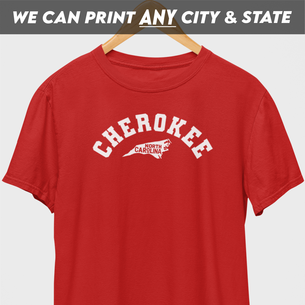 Cherokee North Carolina Circular White Print T-Shirt