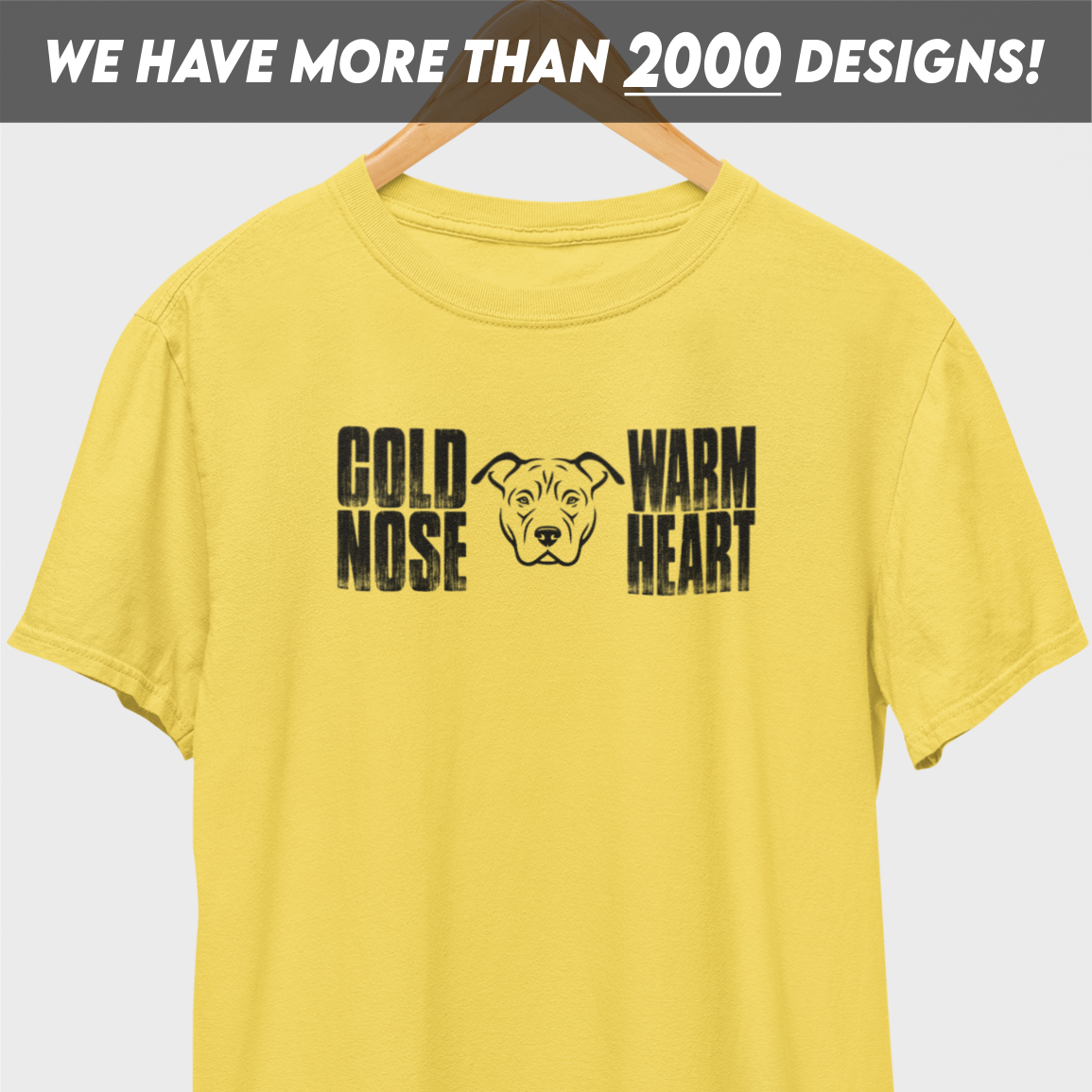 Cold Nose Warm Heart Black Print T-Shirt