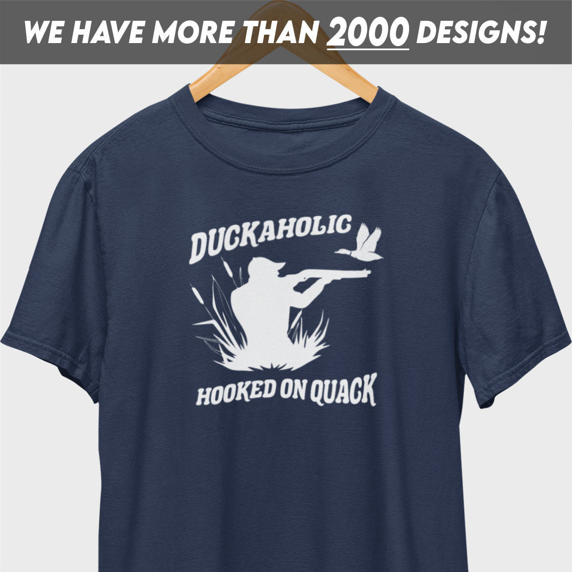Duckaholic Quack White Print T-Shirt