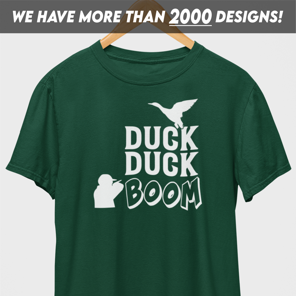 Duck Duck Boom White Print T-Shirt