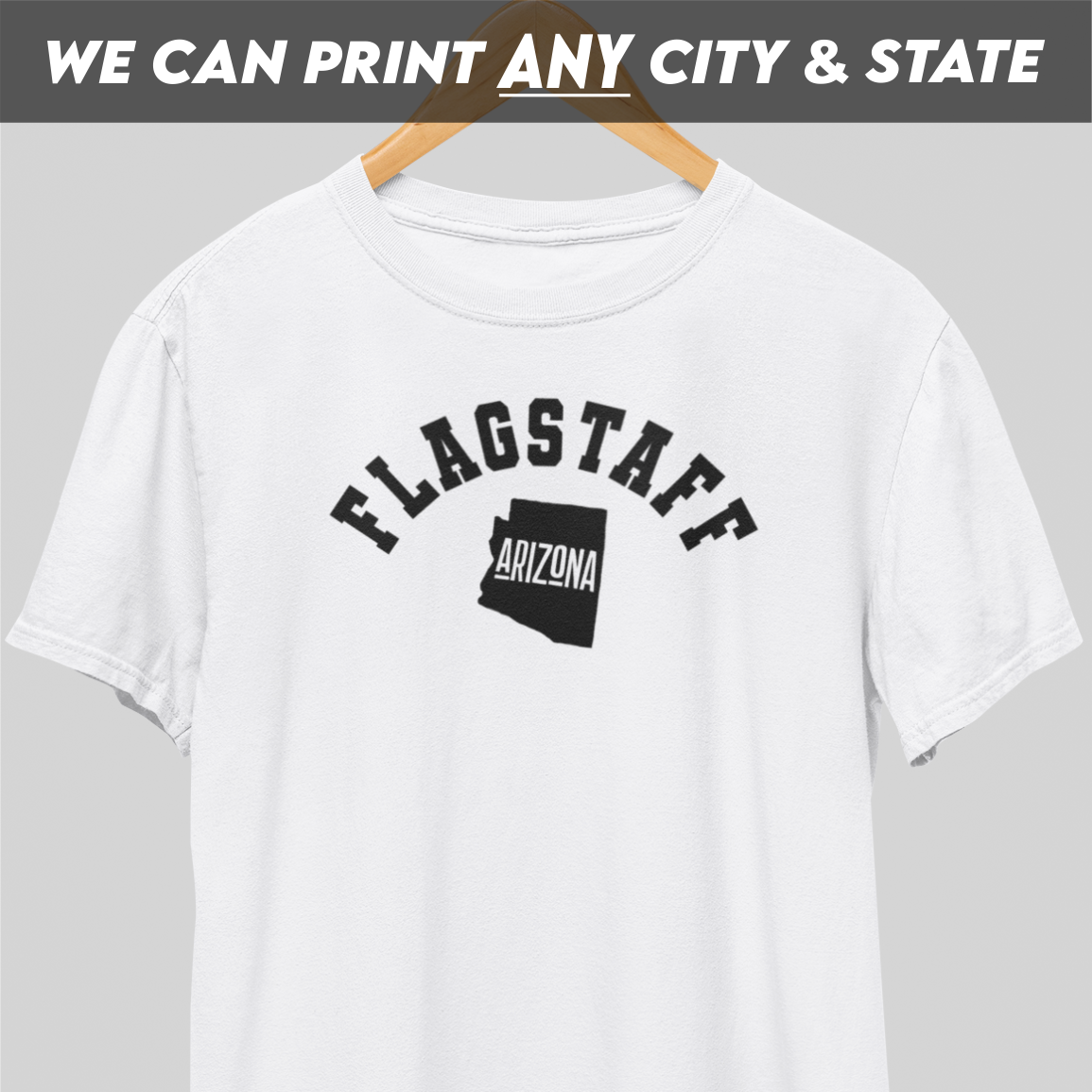 Flagstaff Arizona Circular Black Print T-Shirt