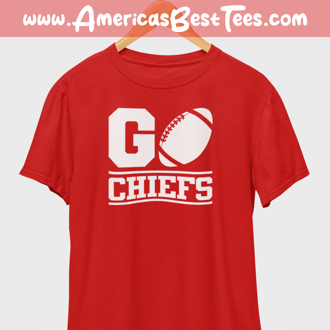 Go Chiefs Football White Print T-Shirt