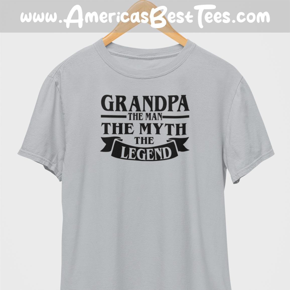 Grandpa The Man Legend Black Print T-Shirt