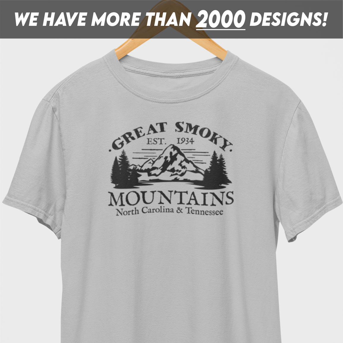 Great Smoky Mountains Vintage Black Print T-Shirt