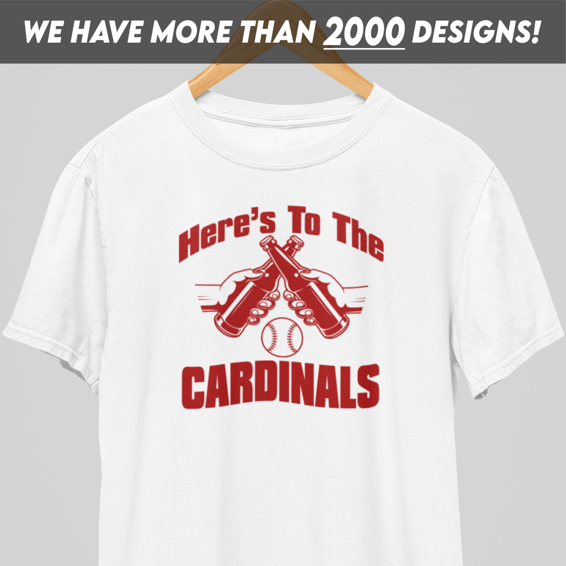 Here's To The Cardinals Red Print T-Shirt