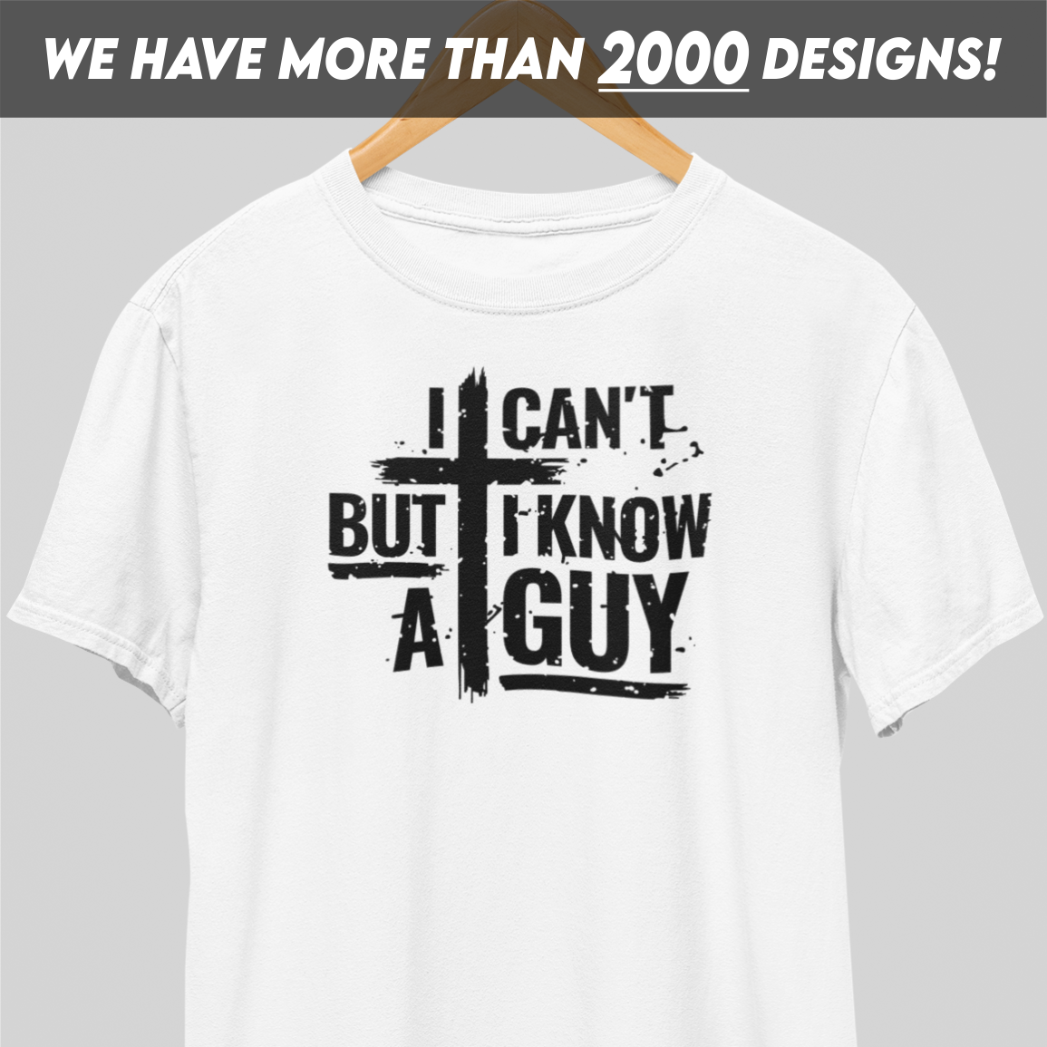I Can't But I Know A Guy Black Print T-Shirt