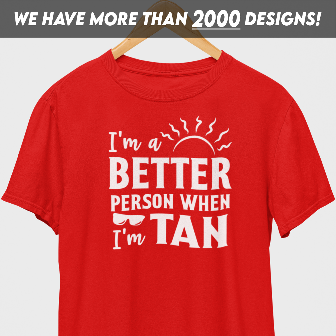 I'm A Better Person When I'm Tan White Print T-Shirt