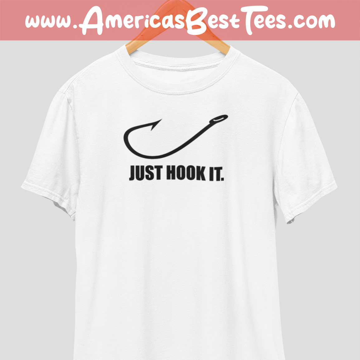 Just Hook It Black Print T-Shirt