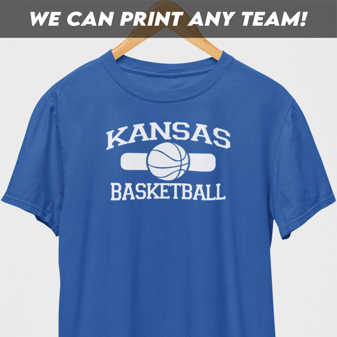 Kansas Basketball White Print T-Shirt