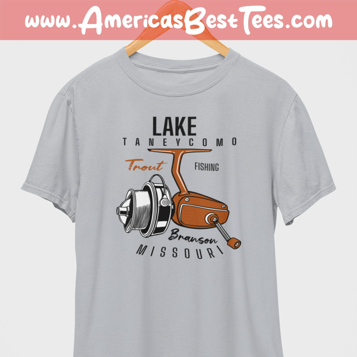 Lake Taneycomo Fishing Reel T-Shirt