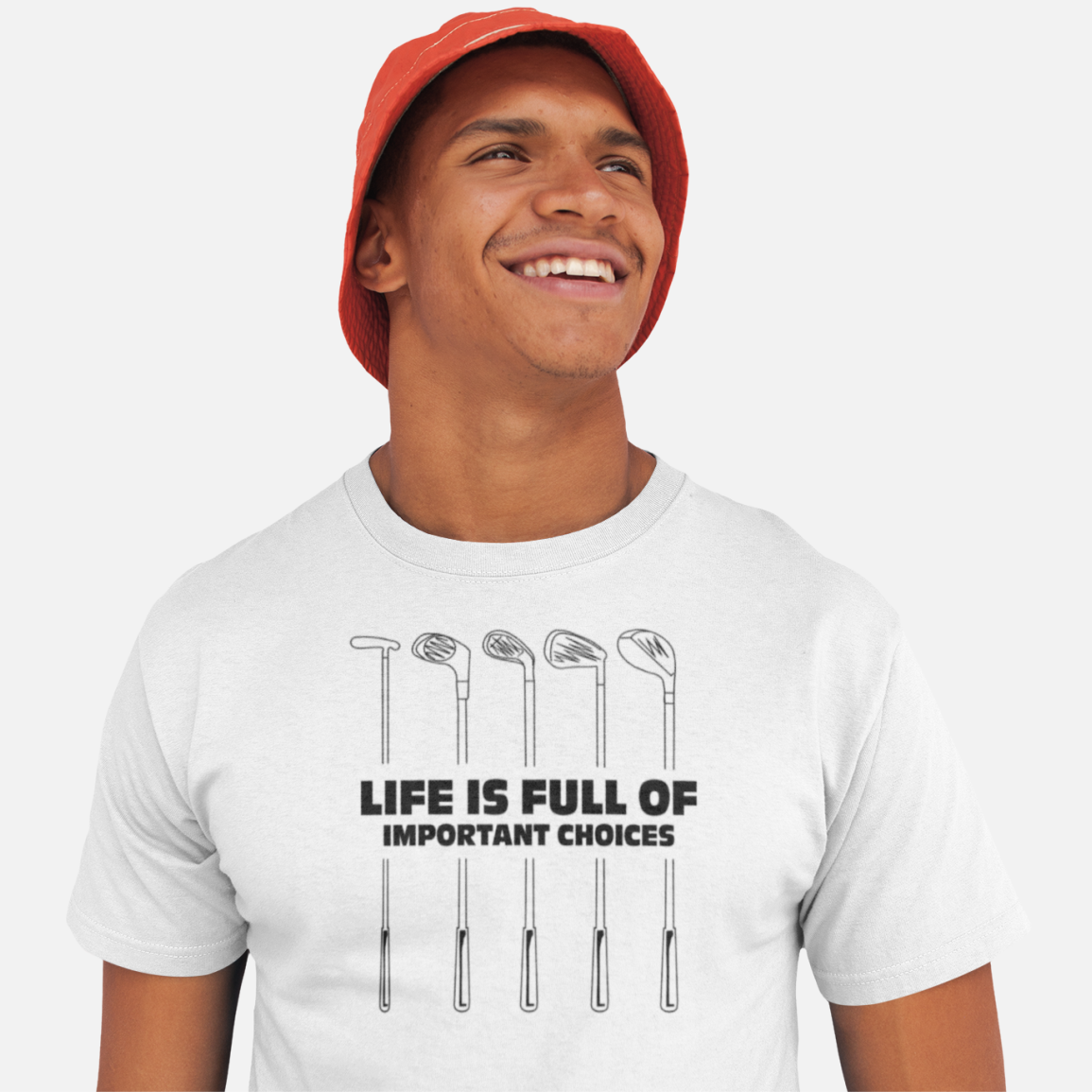Life Is Full Choices Golf Clubs Black Print T-Shirt