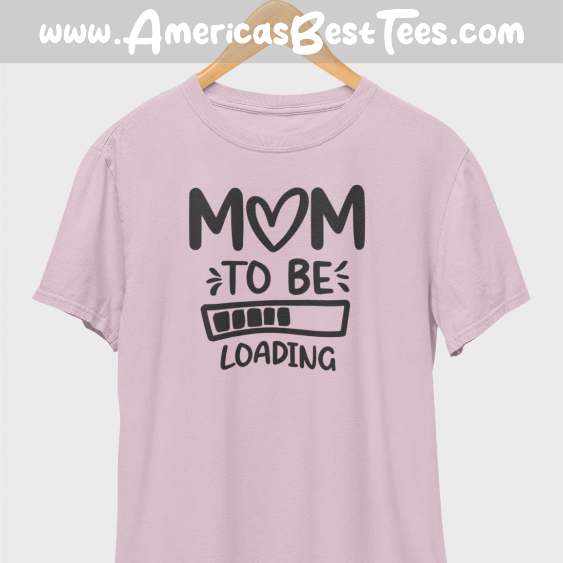 Mom To Be Loading Black Print T-Shirt