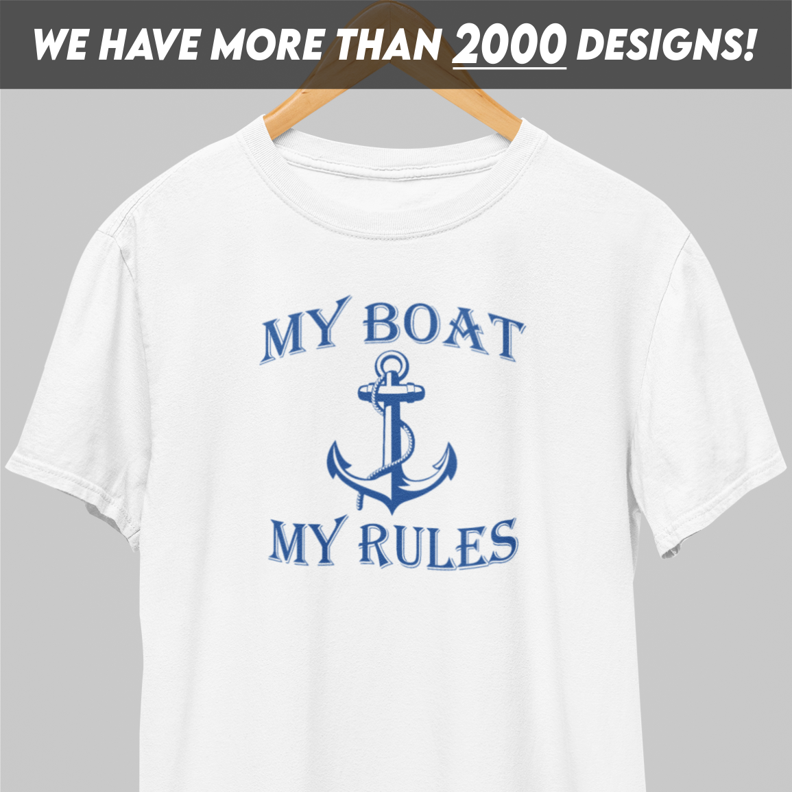 My Boat My Rules Blue Print T-Shirt