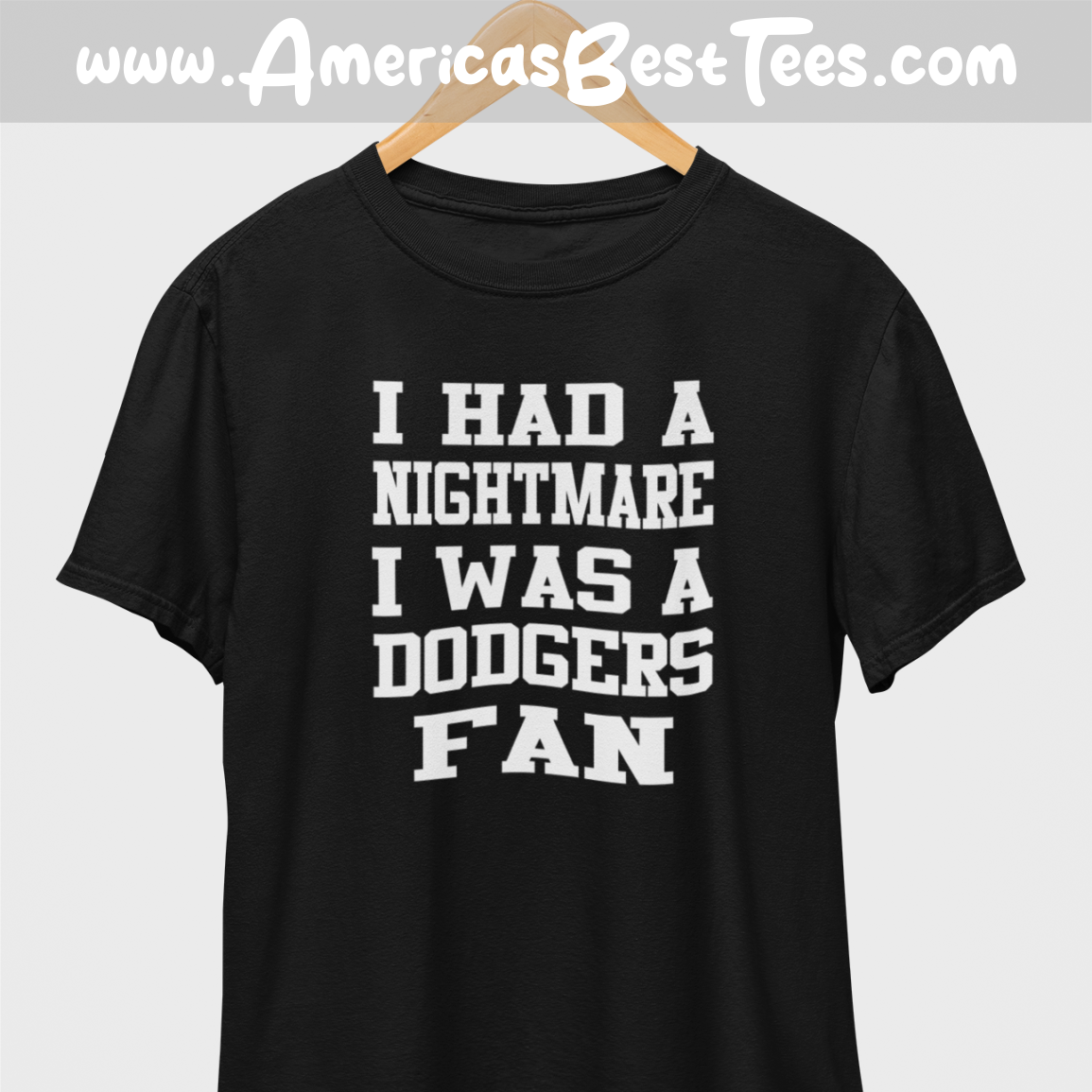 Nightmare Dodgers Fan White Print T-Shirt