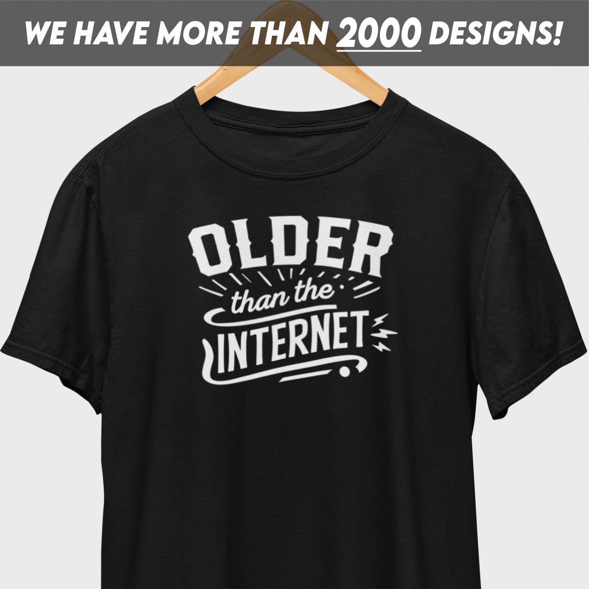 Older Than The Internet White Print T-Shirt