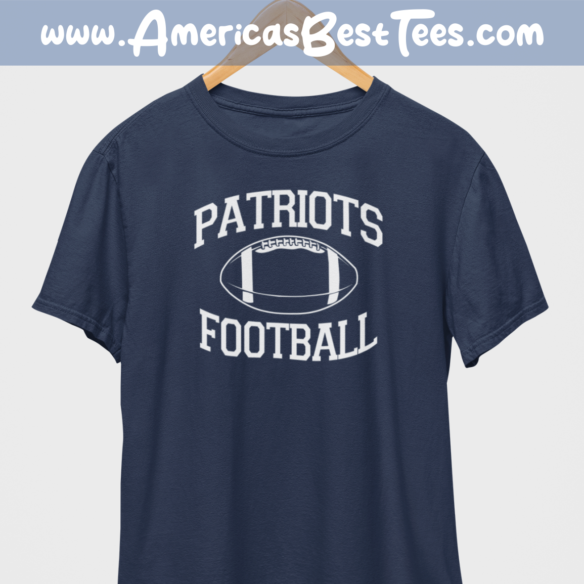 Patriots Football White Print T-Shirt